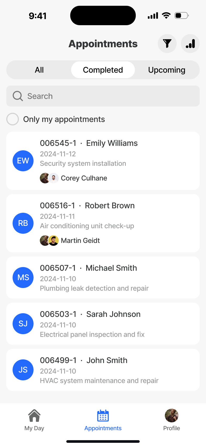 Appointments - search