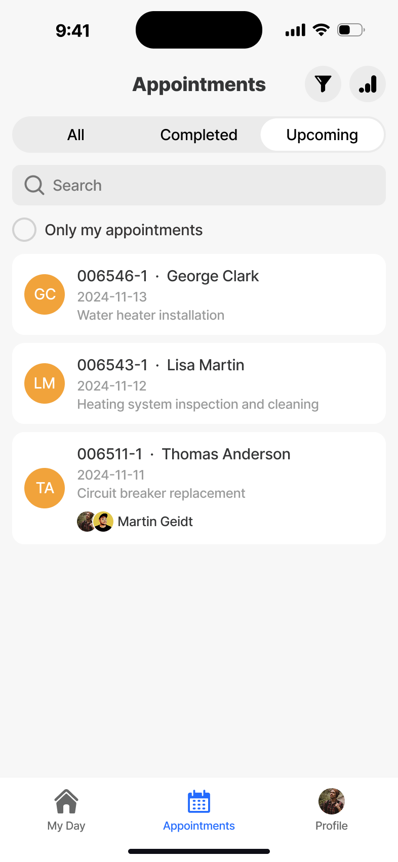 Appointments - historical