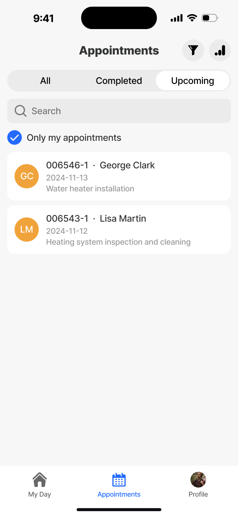 Appointments - empty / sync state