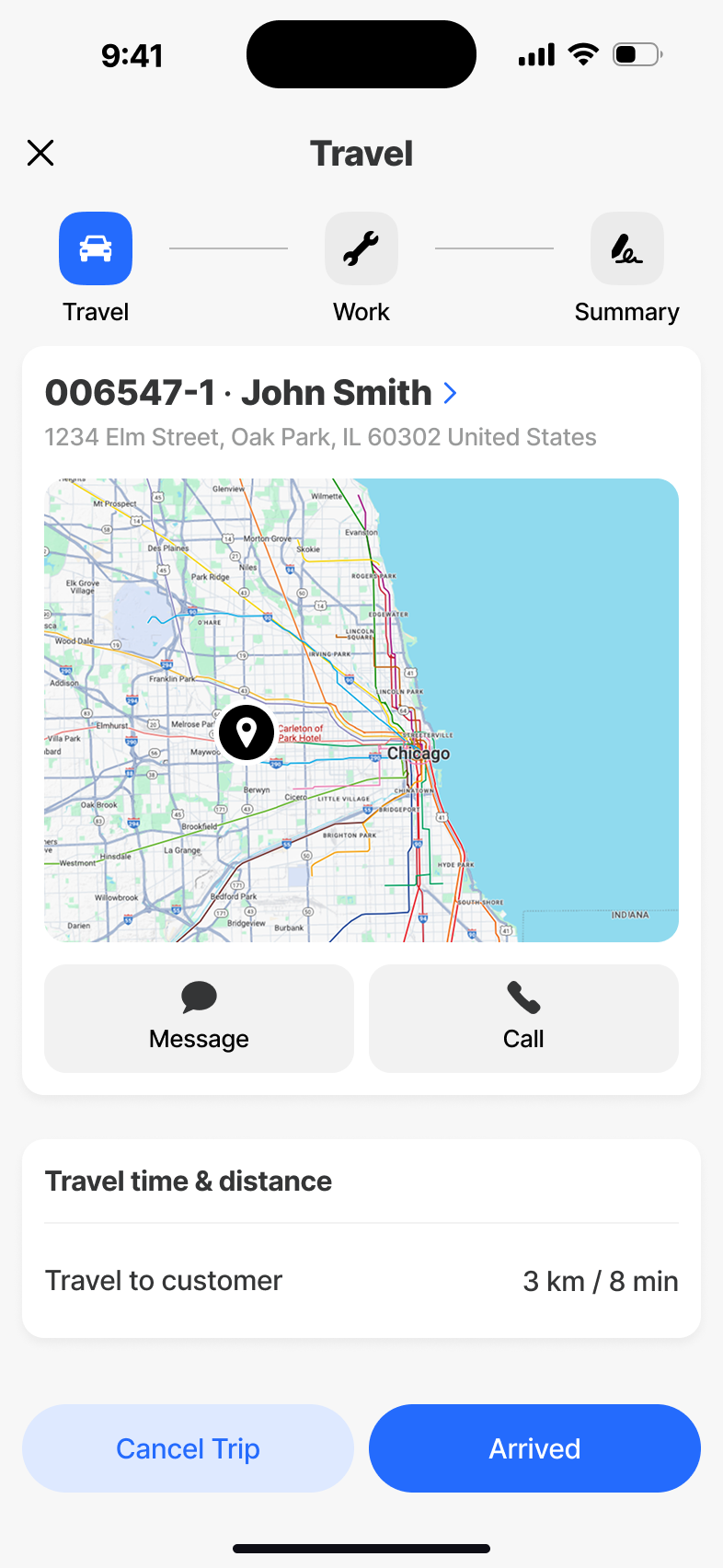 Travel - arrival confirmation
