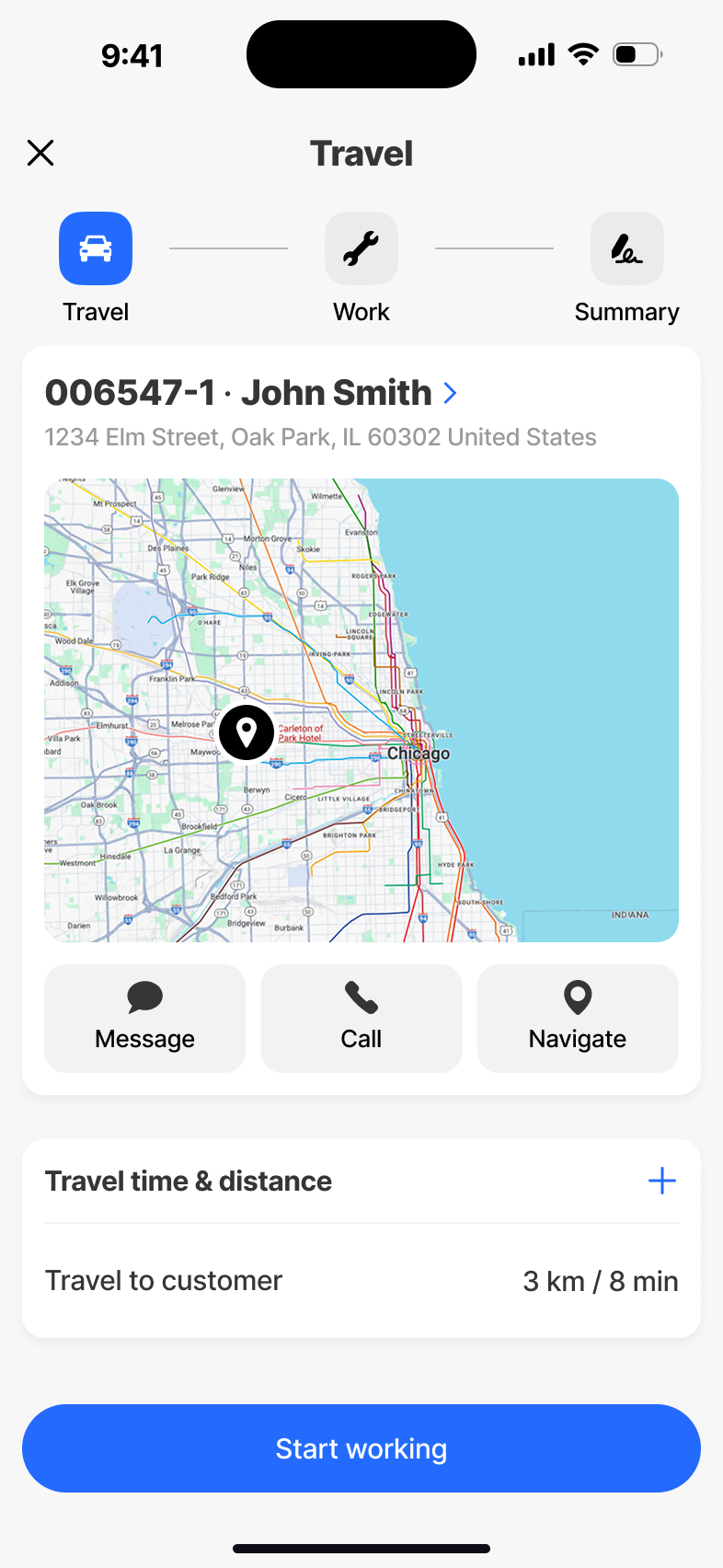 Travel - completed travel record