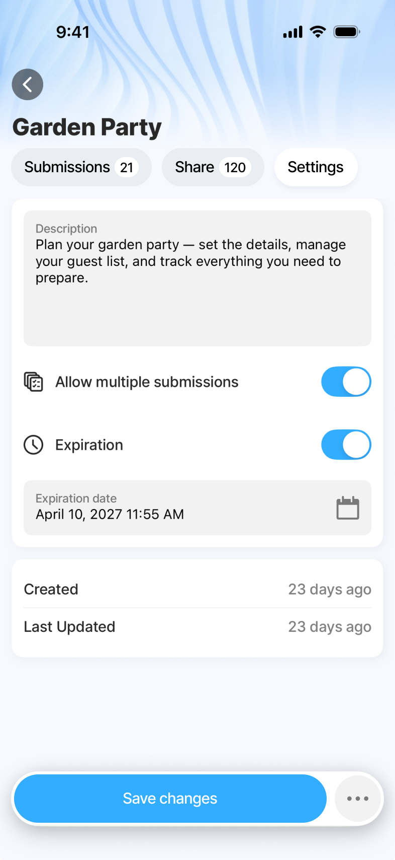 Jigx Forms - Form Settings with permissions, access and behaviour controls